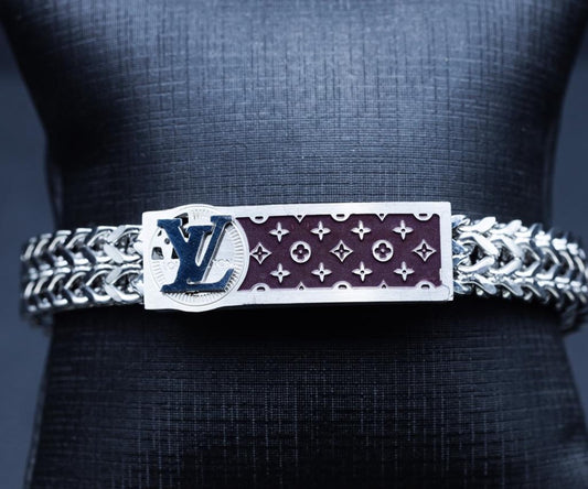 Bracelete Louis Vuitton Prata Premium | Masculino