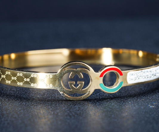 Bracelete Gucci Cravejado Dourado | Feminino