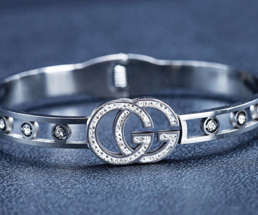 Bracelete Gucci Cravejado Prata Refinado | Feminino